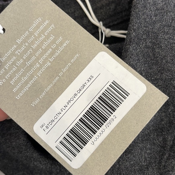 Everlane The Organic Cotton Flannel Popover Dark Gray NWT - Picture 6 of 8